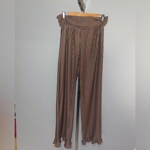 Love Cameron mocha brown pleated palazzo wide leg pants woman’s XL